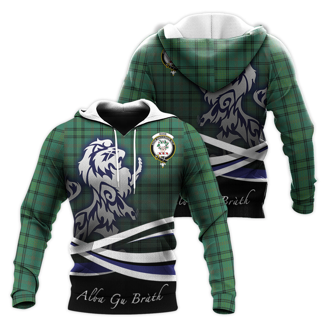 Printivon Ross Hunting Ancient Tartan Scottish Lion Hoodie