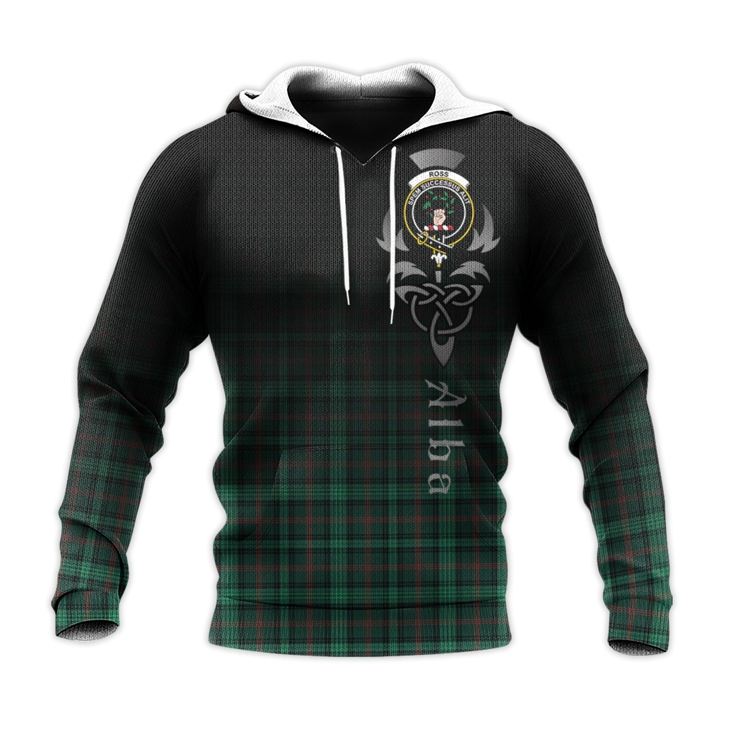 Printivon Ross Hunting Modern Tartan Crest Alba Celtic Hoodie