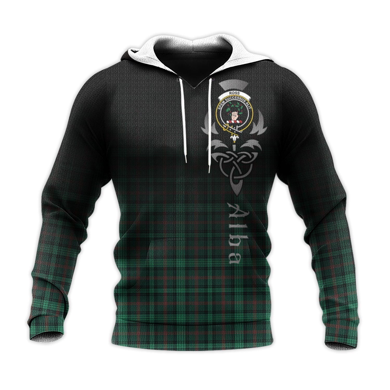 Printivon Ross Hunting Modern Tartan Crest Alba Celtic Hoodie
