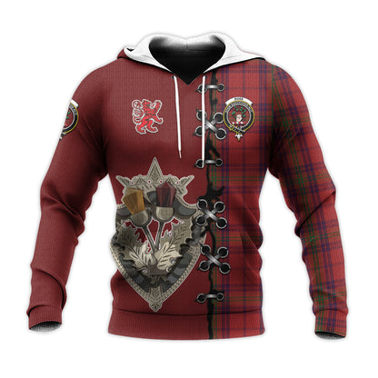 Printivon Ross Old Tartan Hoodie Lion Rampant And Celtic Thistle Style