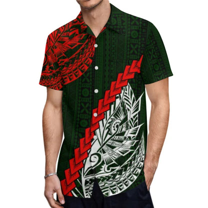 Polynesian Tribal Pattern Couple Clothing Tropical Fishtail Dress And Hawaiian Shirt Matching Outfit For Her Him