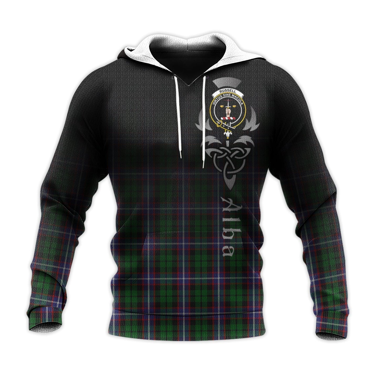Printivon Russell Tartan Crest Alba Celtic Hoodie