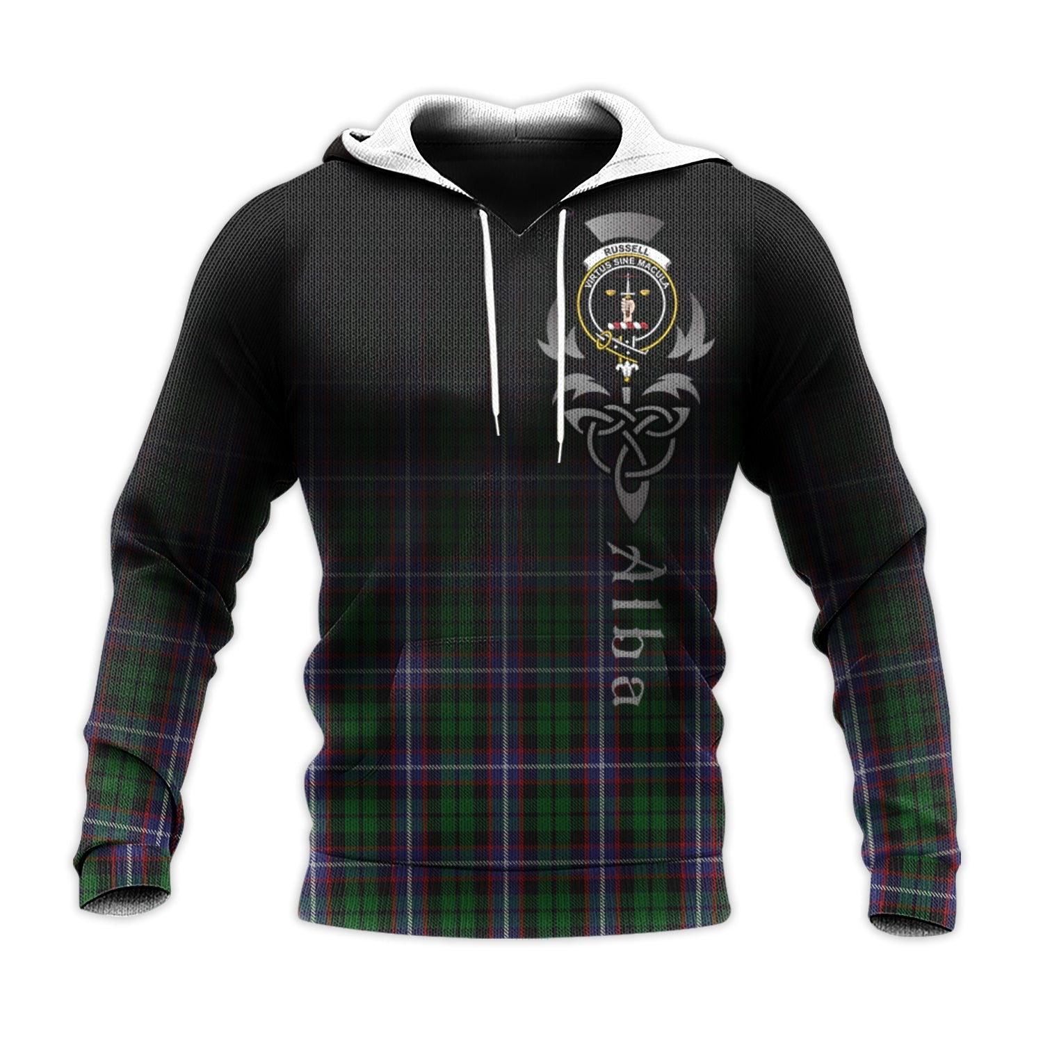 Printivon Russell Tartan Crest Alba Celtic Hoodie