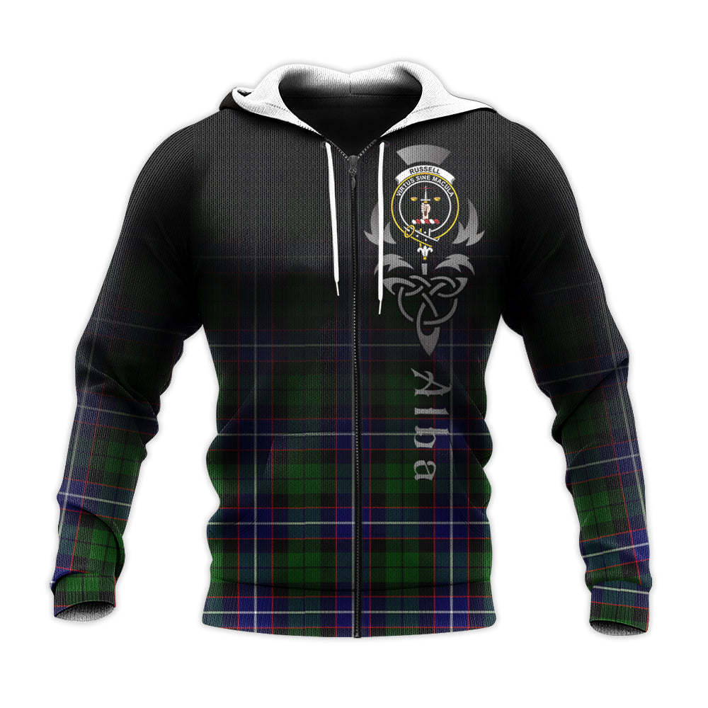 Printivon Russell Modern Tartan Crest Alba Celtic Hoodie