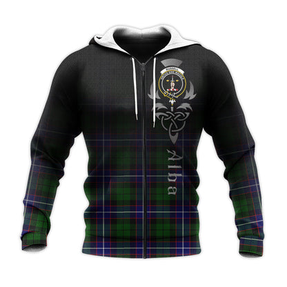 Printivon Russell Modern Tartan Crest Alba Celtic Hoodie