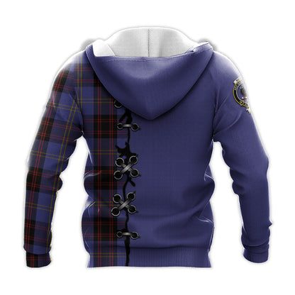 Printivon Rutherford Tartan Hoodie Lion Rampant And Celtic Thistle Style