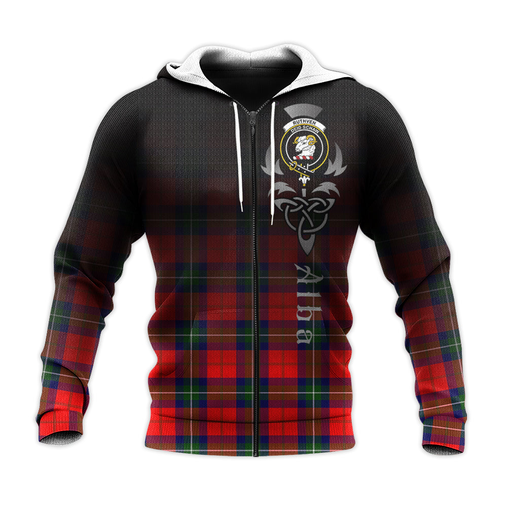Printivon Ruthven Modern Tartan Crest Alba Celtic Hoodie