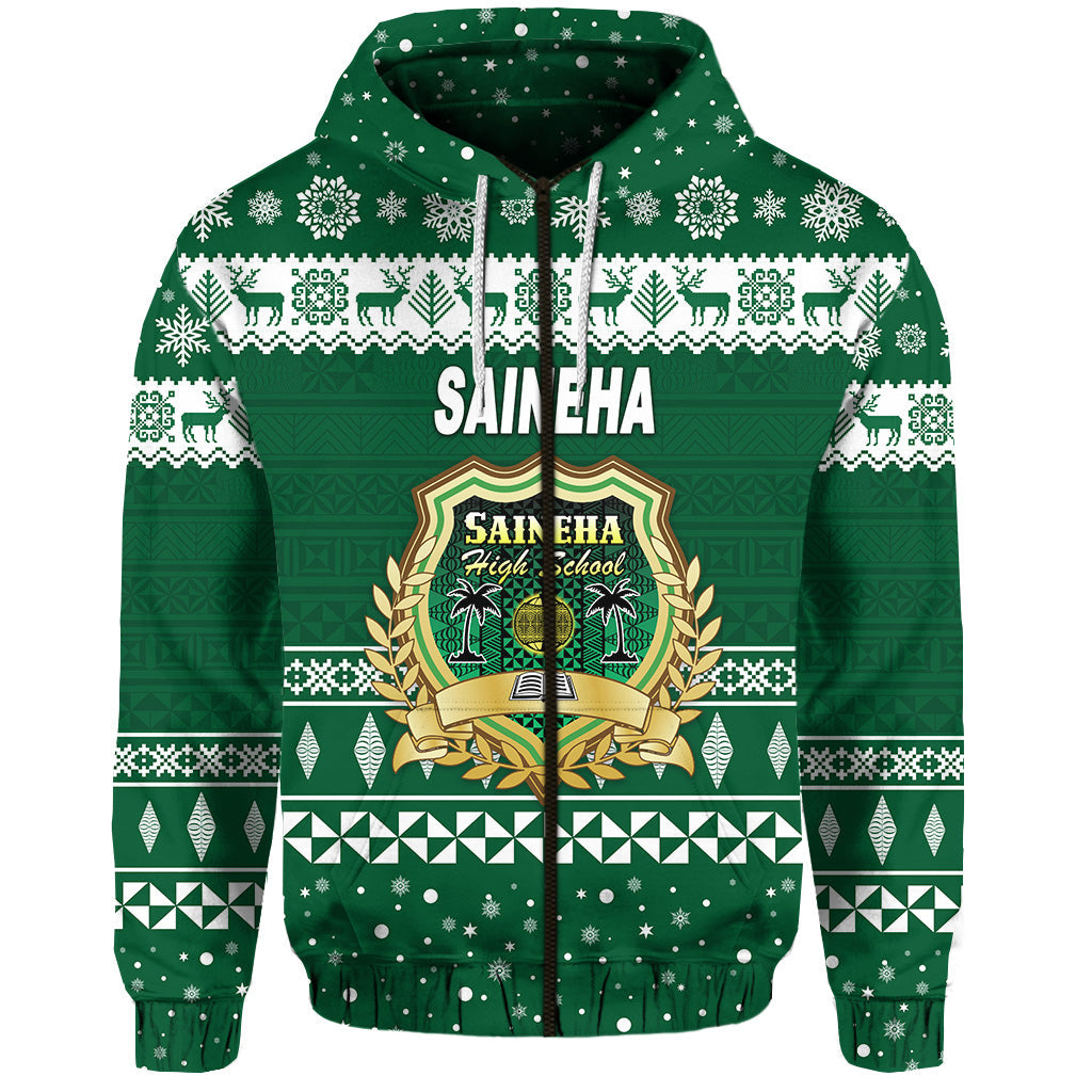 ( Personalised) Saineha High School Christmas Zip Hoodie Simple Style