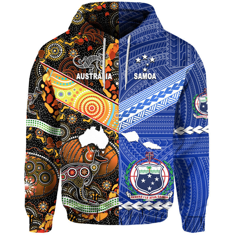 ( Personalised) Samoa And Australia Aboriginal Zip Up And Pullover Hoodie Together