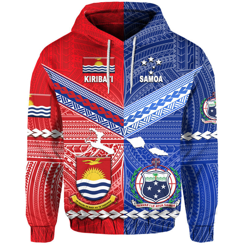 ( Personalised) Samoa And Kiribati Zip Up And Pullover Hoodie Together