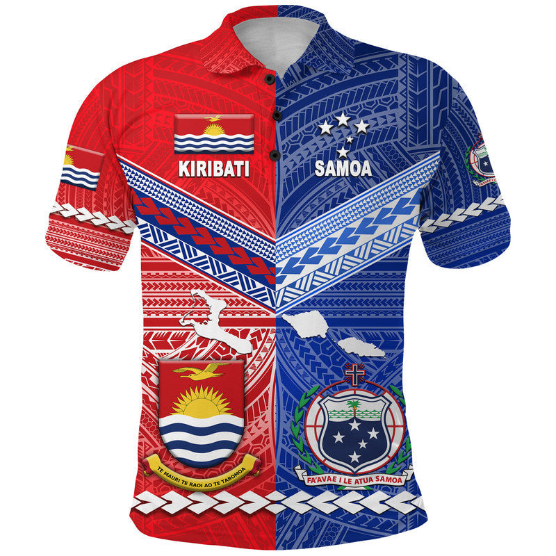 Custom Personalised Samoa And Kiribati Polo Shirt Together