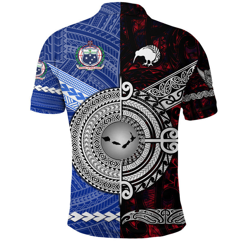 Samoa And New Zealand Polo Shirt Together - Red