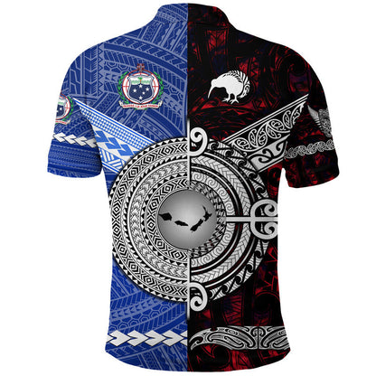 Samoa And New Zealand Polo Shirt Together - Red