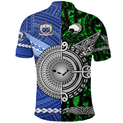 Samoa And New Zealand Polo Shirt Together - Green