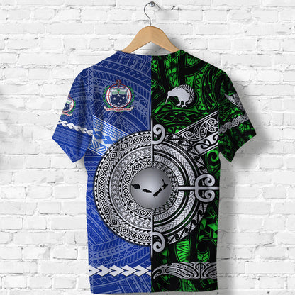 Samoa And New Zealand T Shirt Together - Green