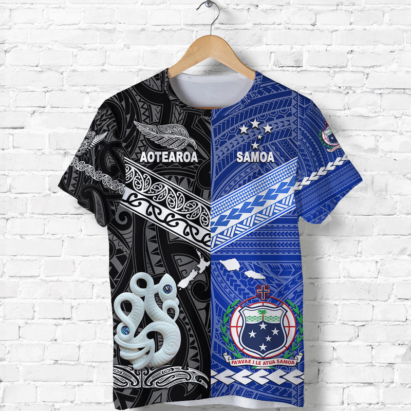 Samoa And New Zealand T Shirt Together - Black