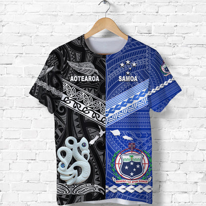 Samoa And New Zealand T Shirt Together - Black