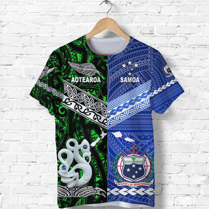 Samoa And New Zealand T Shirt Together - Green