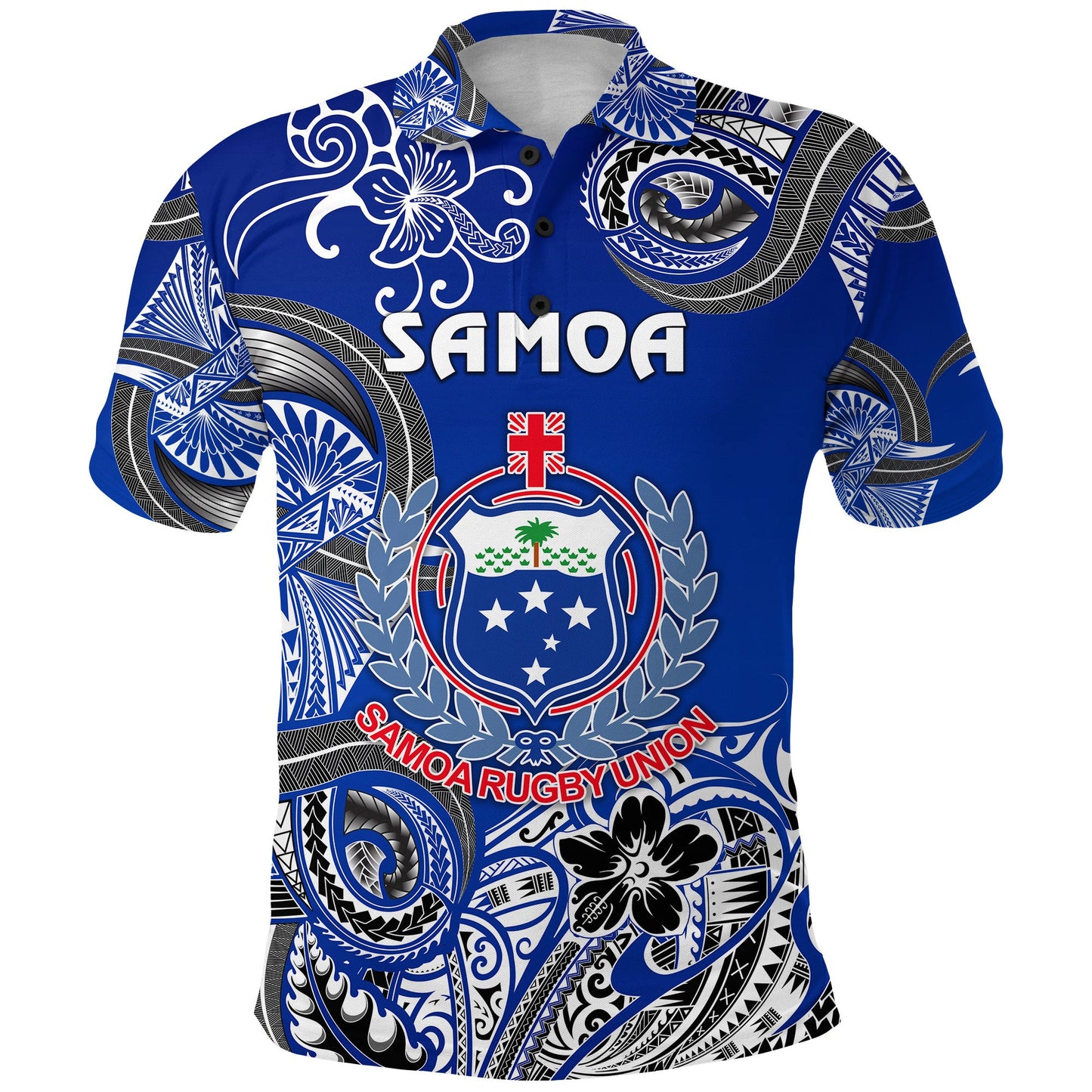 Samoa Manu Polo Shirt Rugby Unique Style - Blue White