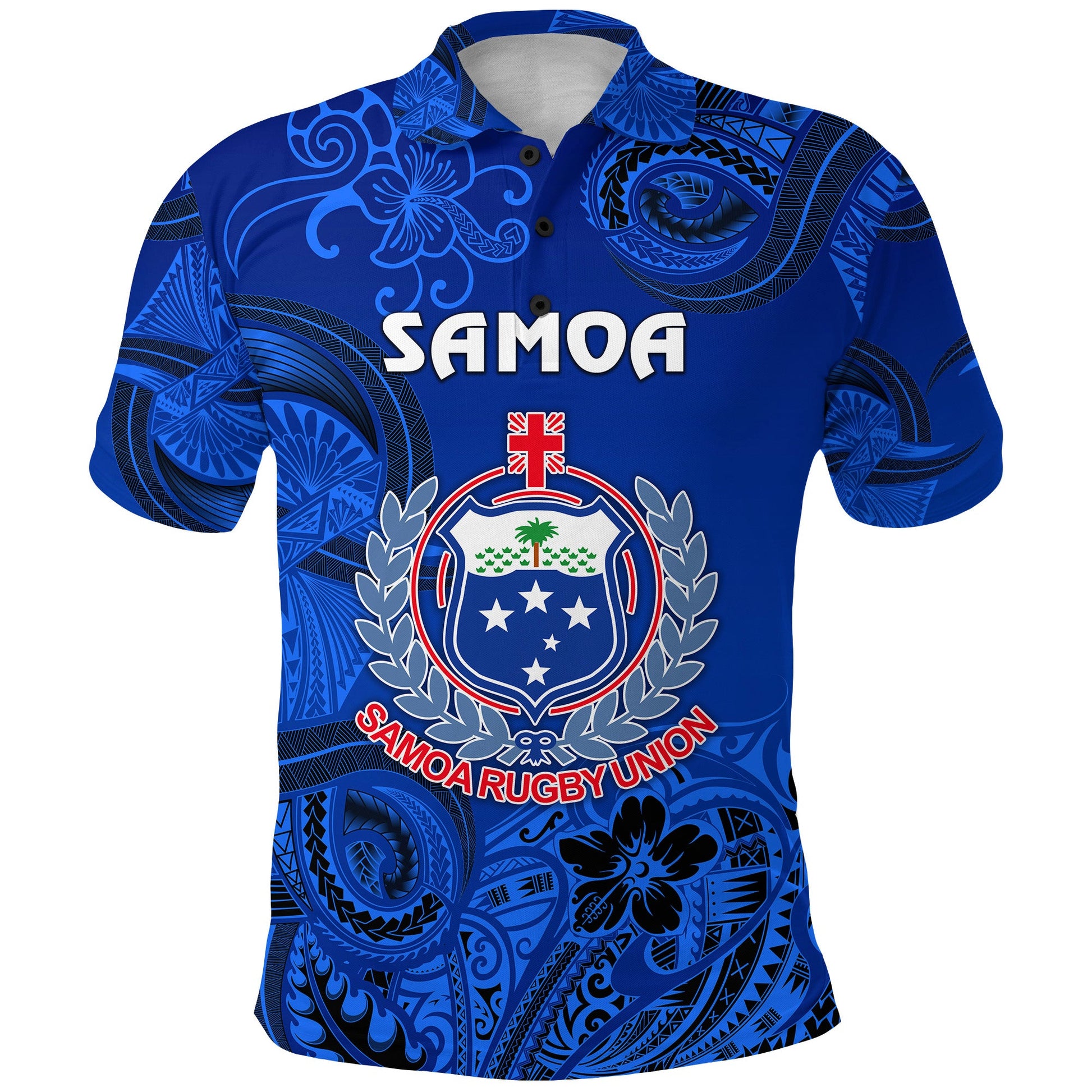 Samoa Manu Polo Shirt Rugby Unique Style - Full Blue
