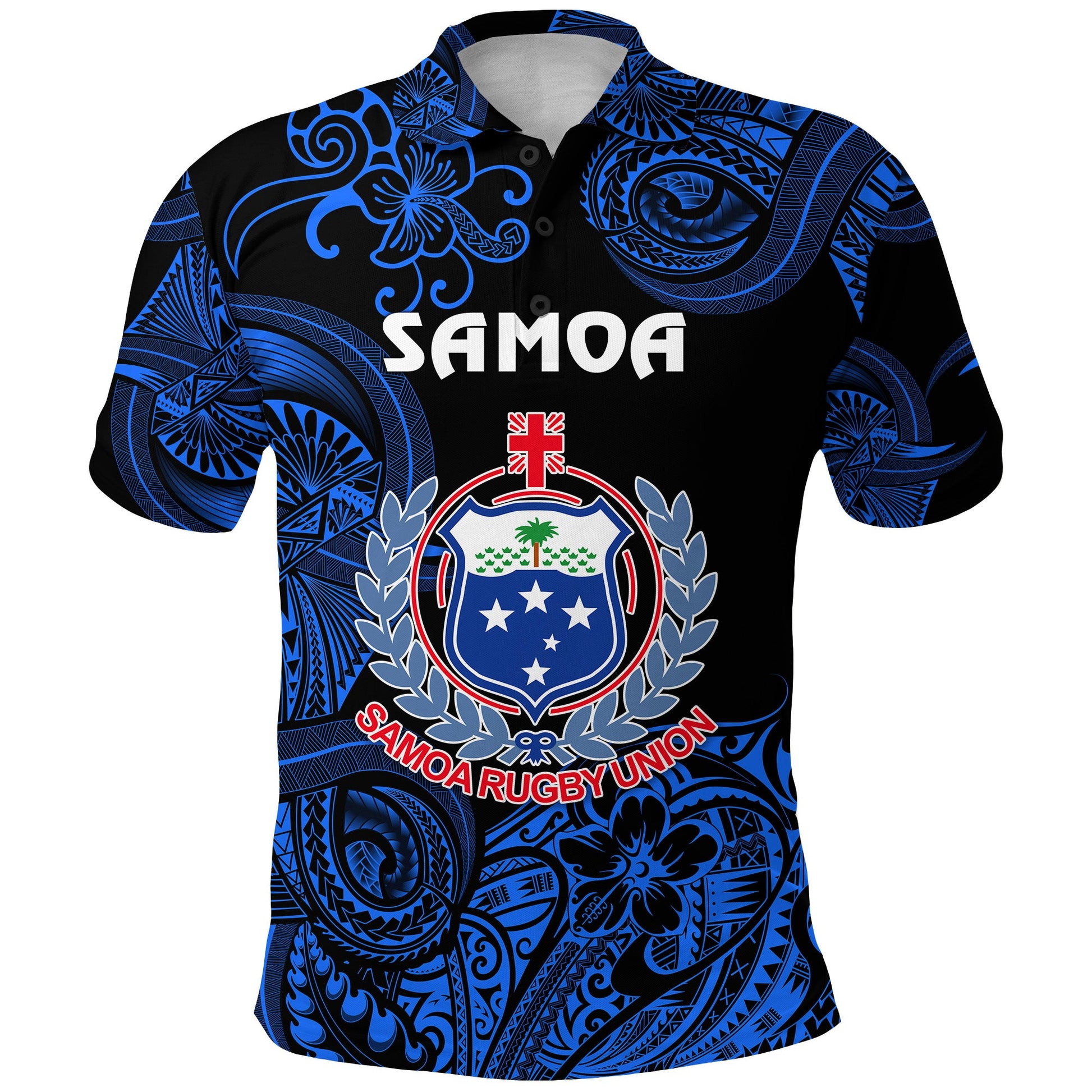 Samoa Manu Polo Shirt Rugby Unique Style - Black