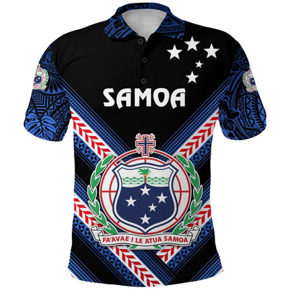 Custom Personalised Manu Samoa Rugby Polo Shirt Creative Style - Black, Custom Text And Number