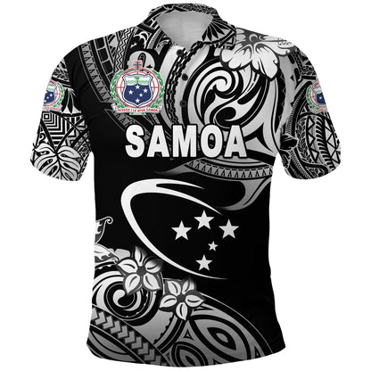Manu Samoa Rugby Polo Shirt Unique Vibes - Black