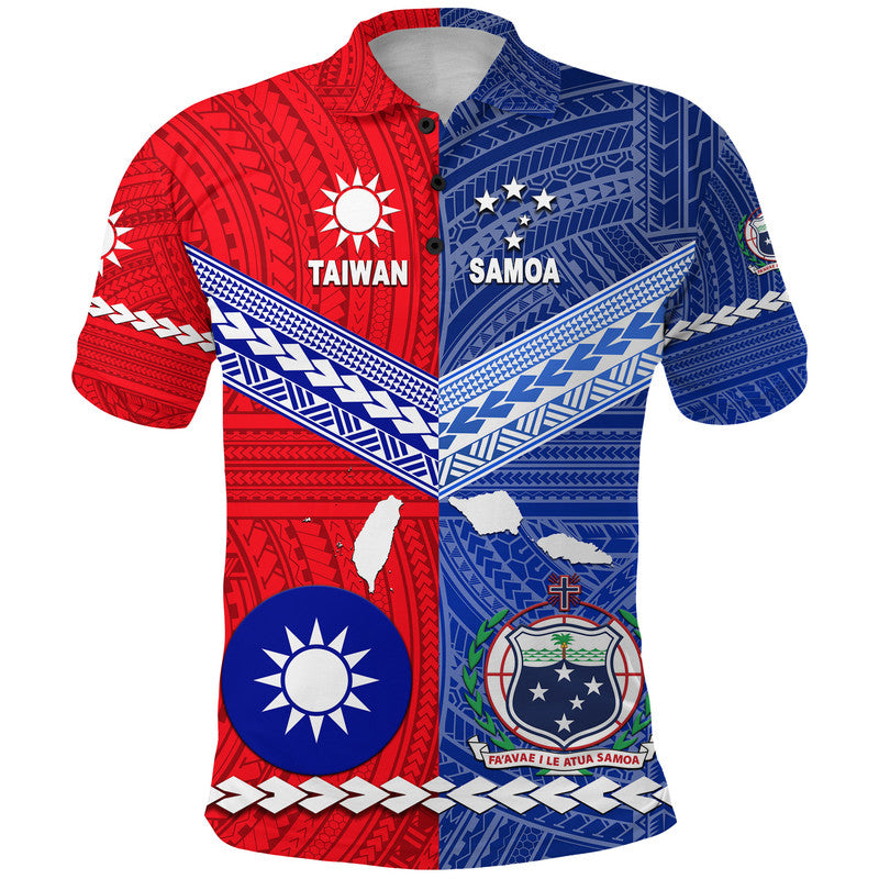 Taiwanese And Samoan Polynesian Polo Shirt Together
