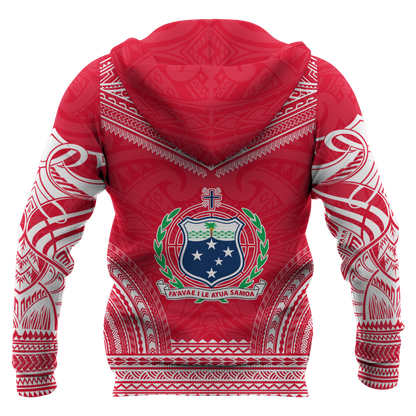 Samoa Polynesian Chief Hoodie Red Version