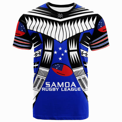 Samoa Custom Personalised T - Shirt - Samoa Rugby Sport Style Blue Color