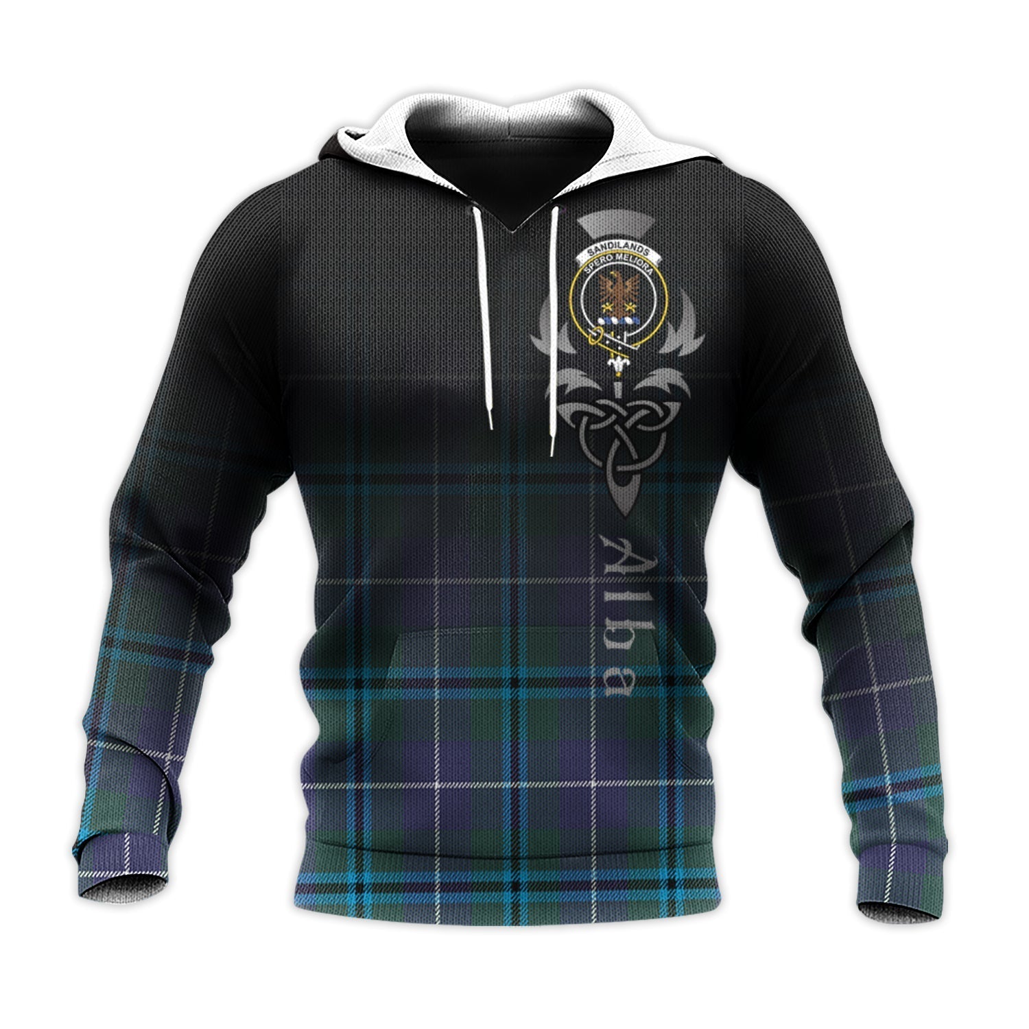 Printivon Sandilands Tartan Crest Alba Celtic Hoodie