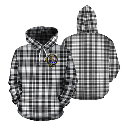 Printivon Scott Black White Tartan Hoodie