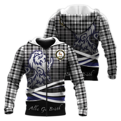 Printivon Scott Black White Tartan Scottish Lion Hoodie