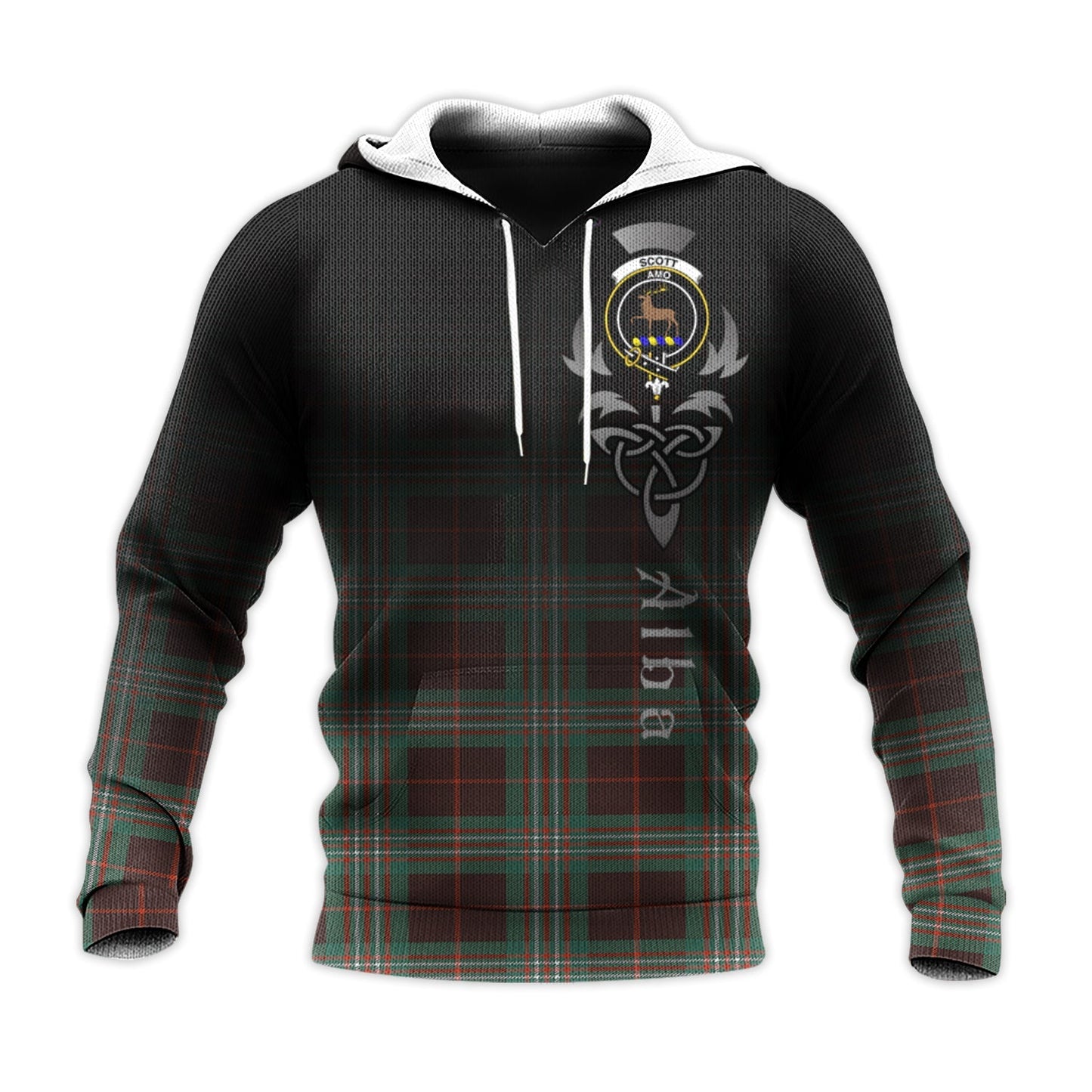 Printivon Scott Brown Ancient Tartan Crest Alba Celtic Hoodie