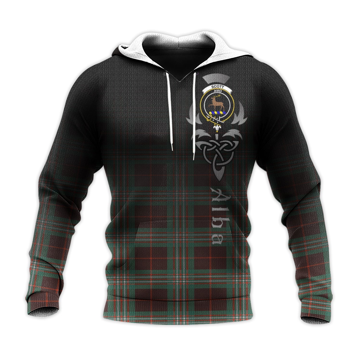 Printivon Scott Brown Ancient Tartan Crest Alba Celtic Hoodie
