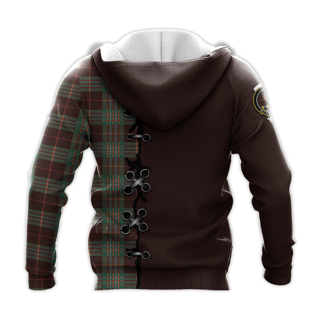Printivon Scott Brown Ancient Tartan Hoodie Lion Rampant And Celtic Thistle Style