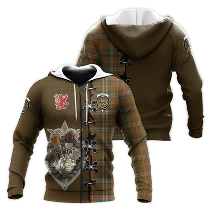 Printivon Scott Brown Modern Tartan Hoodie Lion Rampant And Celtic Thistle Style