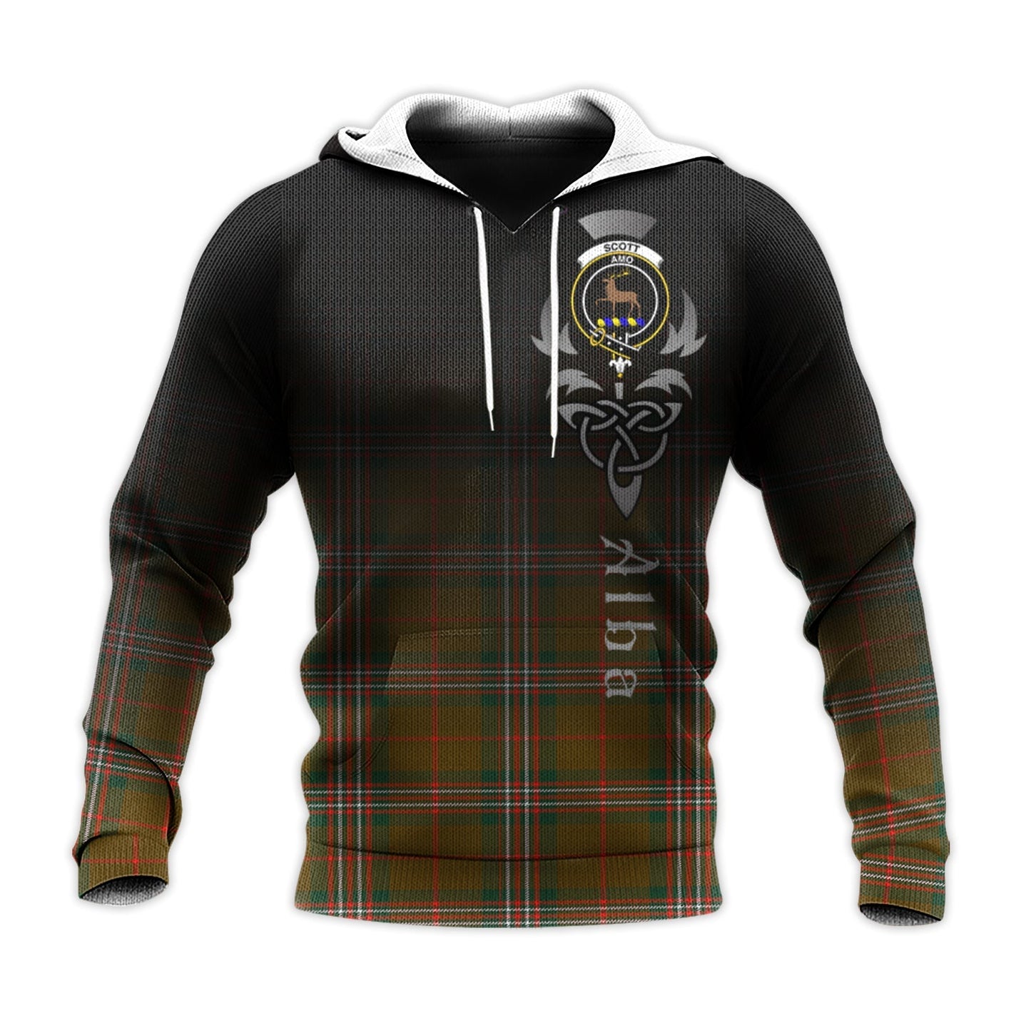 Printivon Scott Brown Modern Tartan Crest Alba Celtic Hoodie