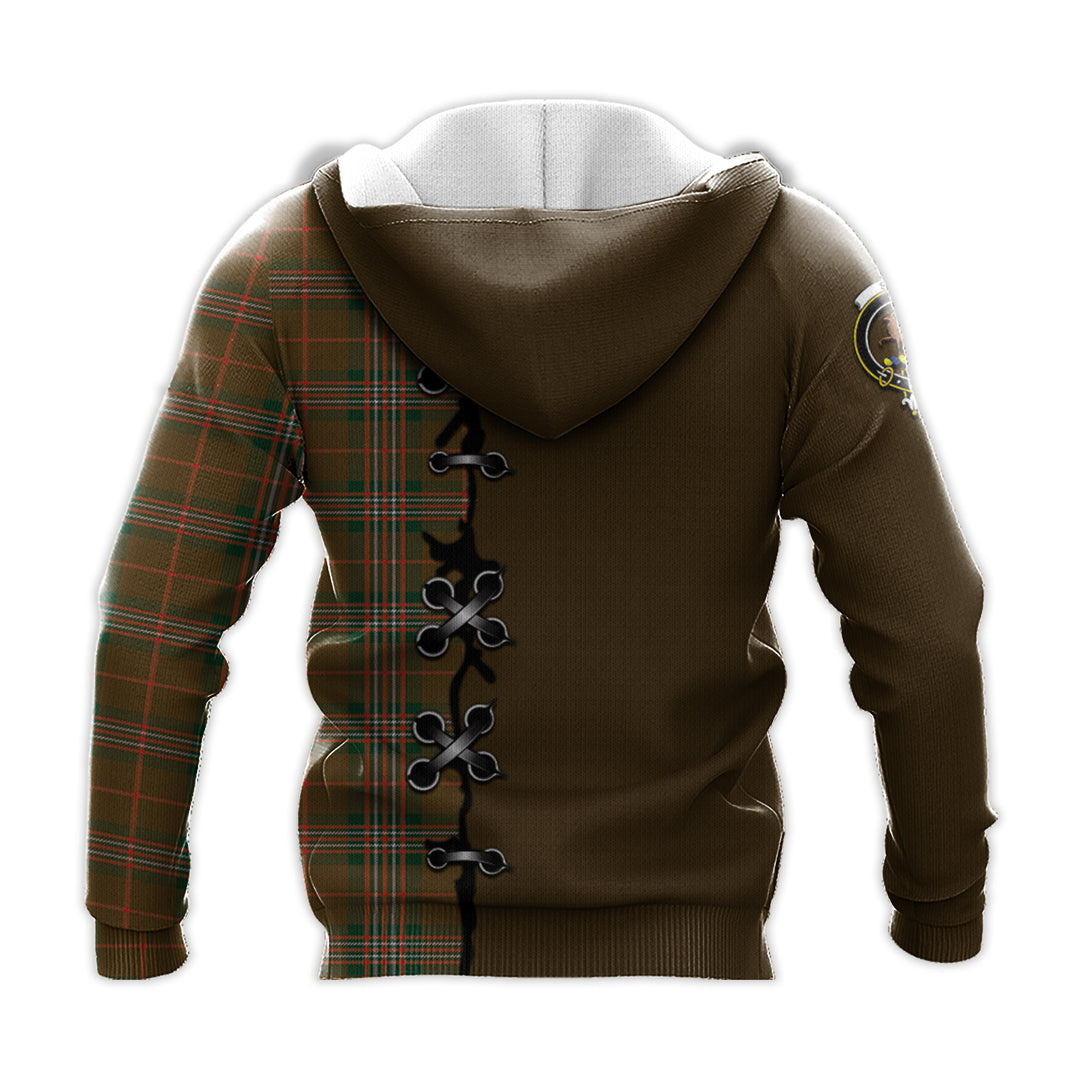 Printivon Scott Brown Modern Tartan Hoodie Lion Rampant And Celtic Thistle Style
