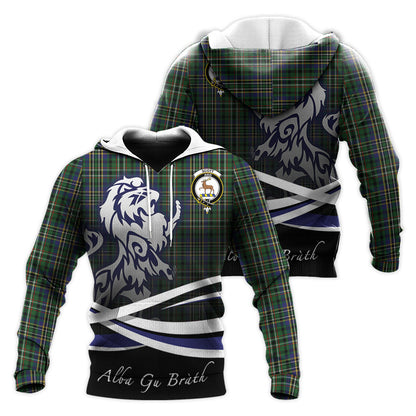 Printivon Scott Green Tartan Scottish Lion Hoodie