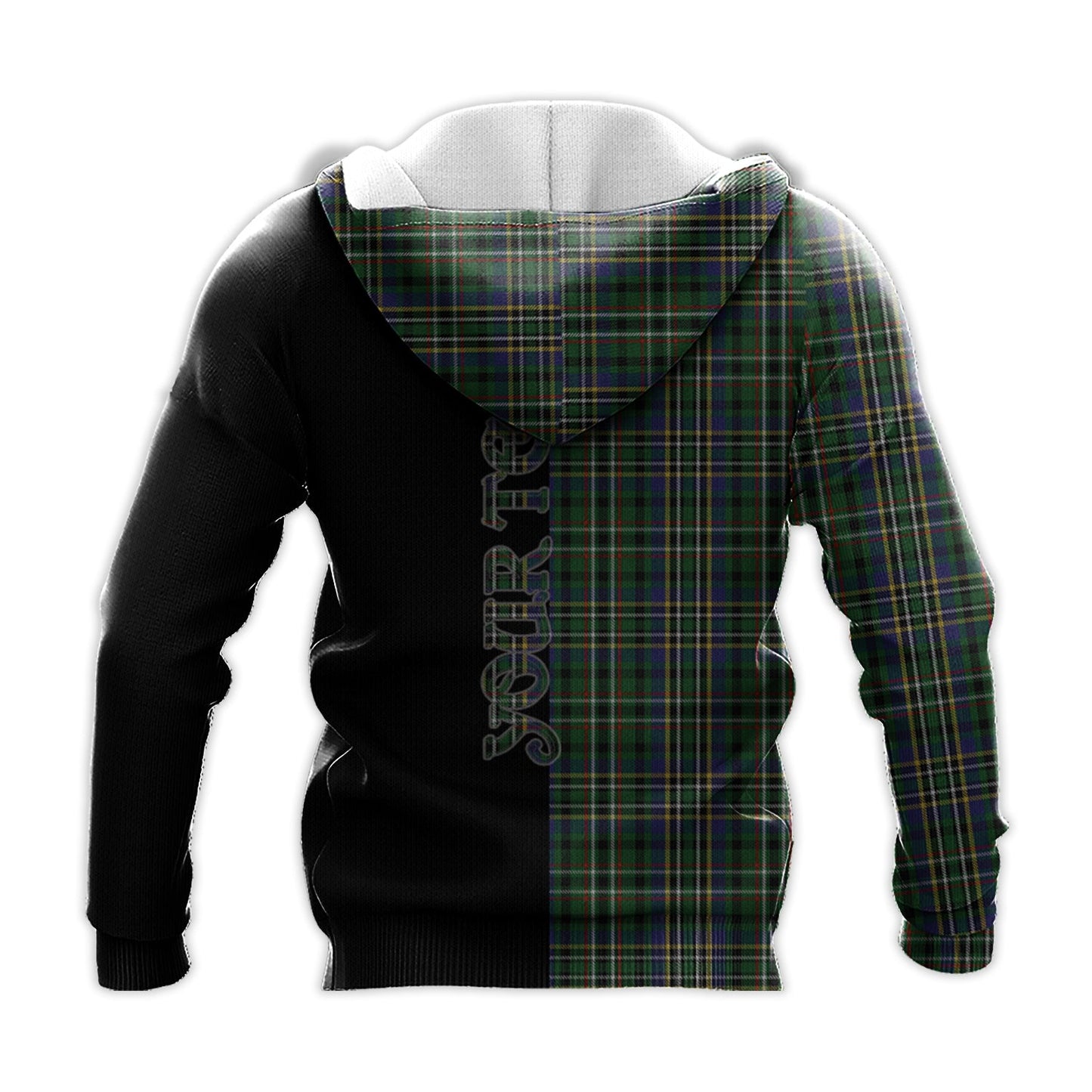 Printivon Scott Green Tartan Personalize Half Hoodie