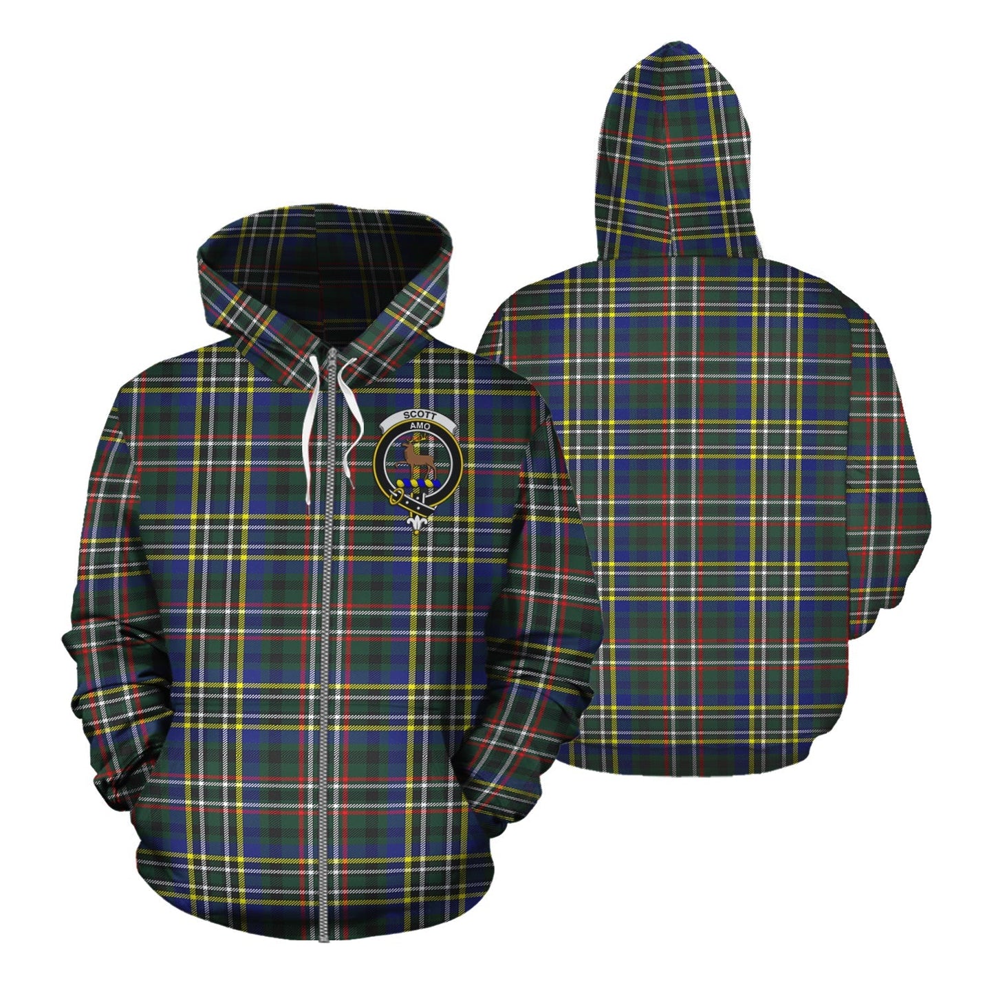 Printivon Scott Green Modern Tartan Hoodie