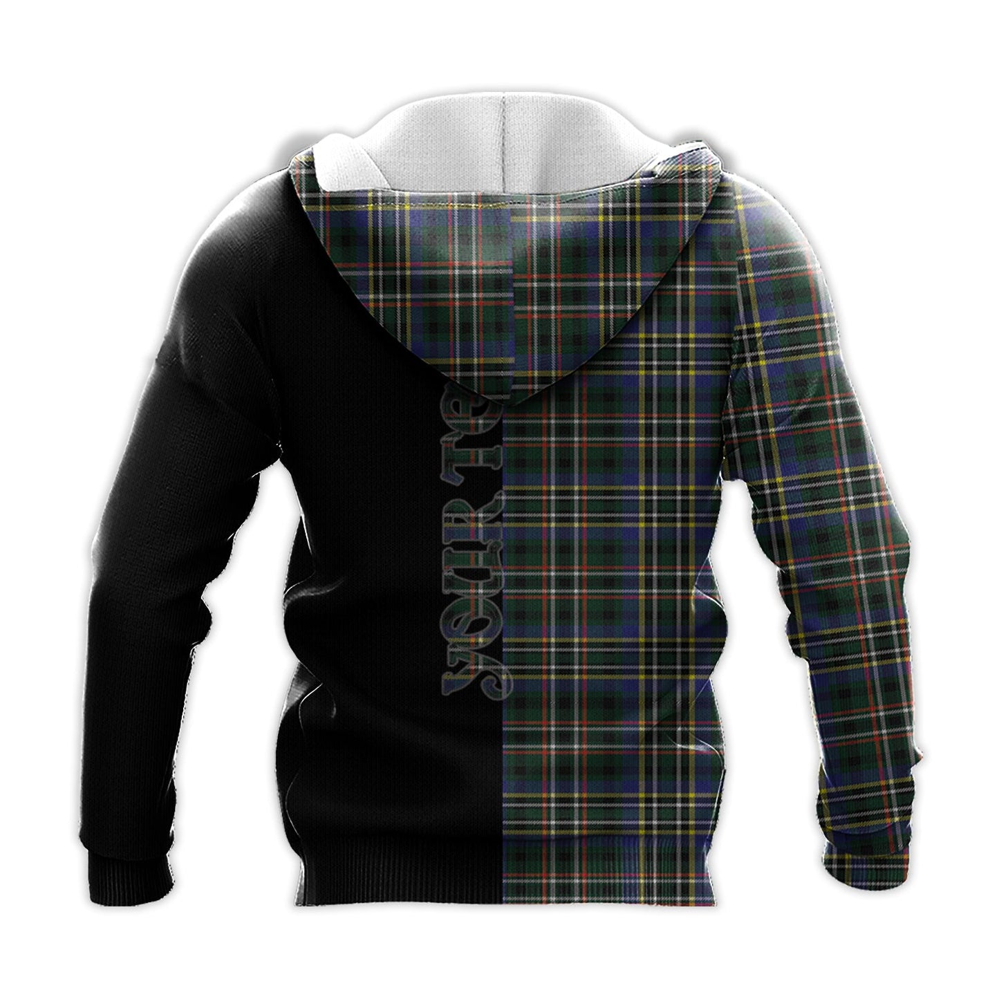 Printivon Scott Green Modern Tartan Personalize Half Hoodie
