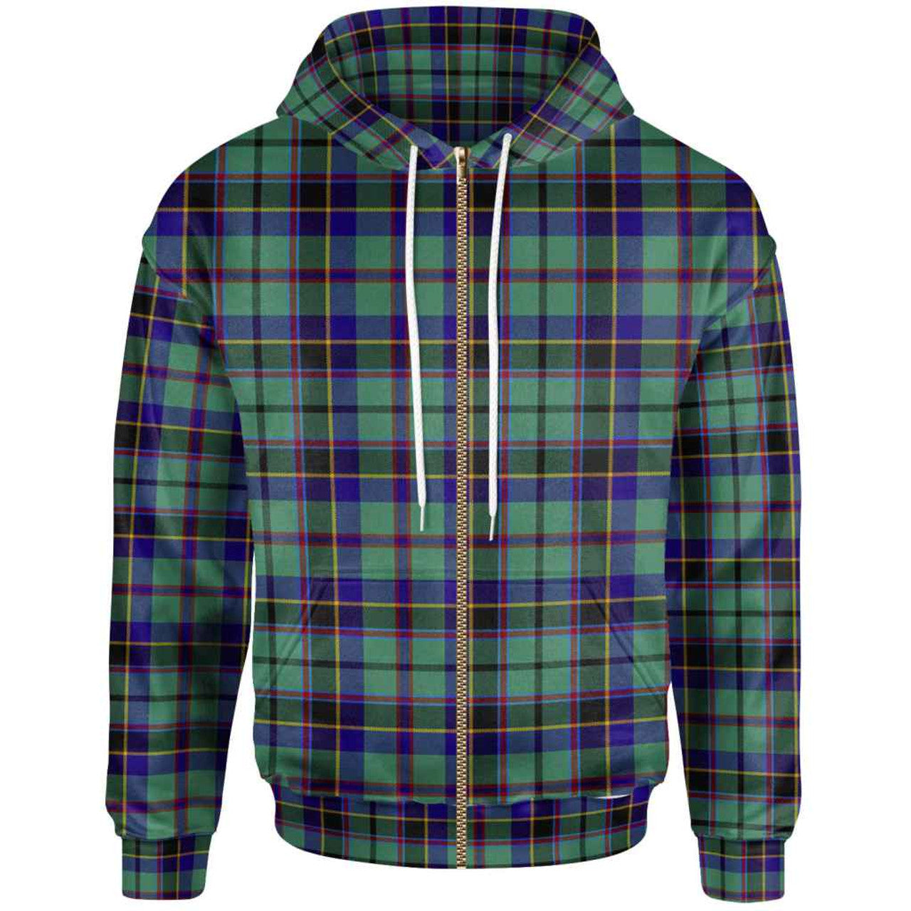 Printivon Scottish Stevenson Clan Tartan Zip Up Hoodie