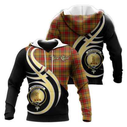 Printivon Scrymgeour Clan Believe In Me Crest Tartan Knitted Hoodie Custom Your Text