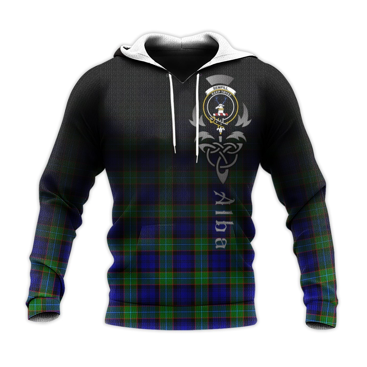 Printivon Sempill Modern Tartan Crest Alba Celtic Hoodie