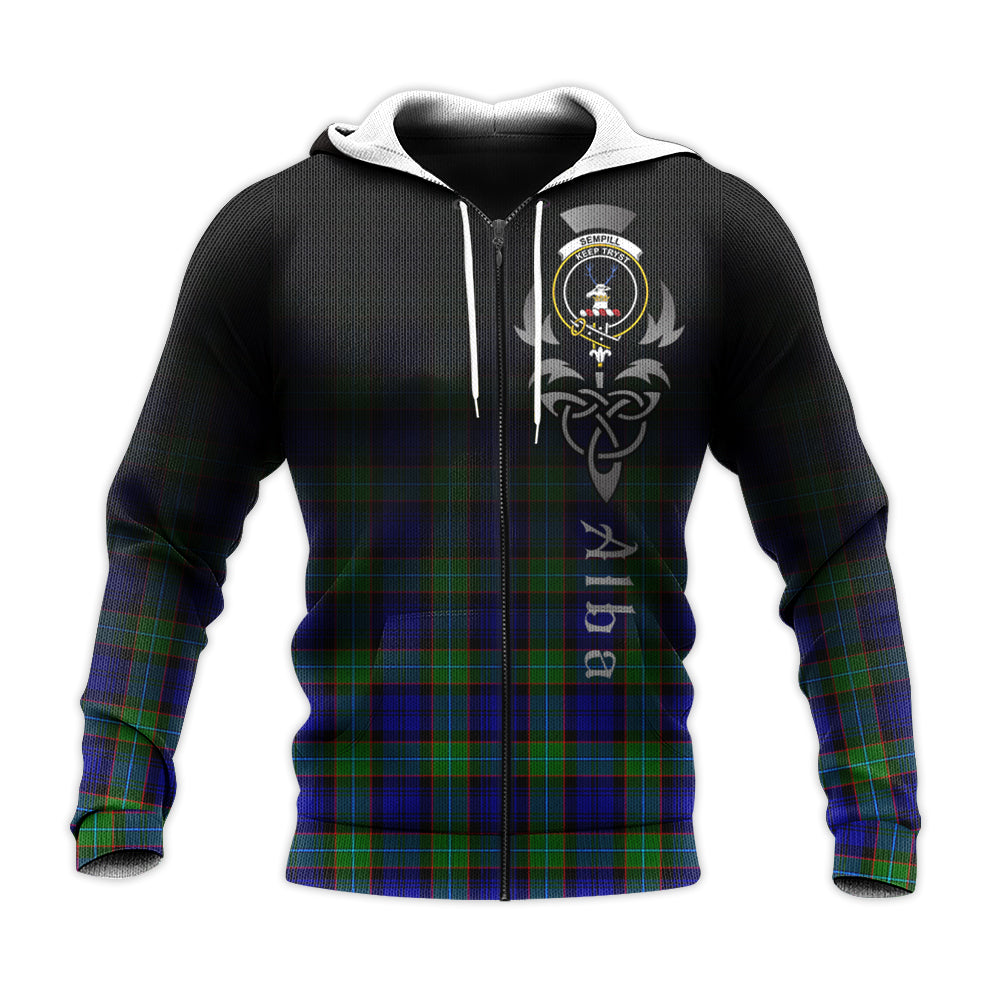 Printivon Sempill Modern Tartan Crest Alba Celtic Hoodie