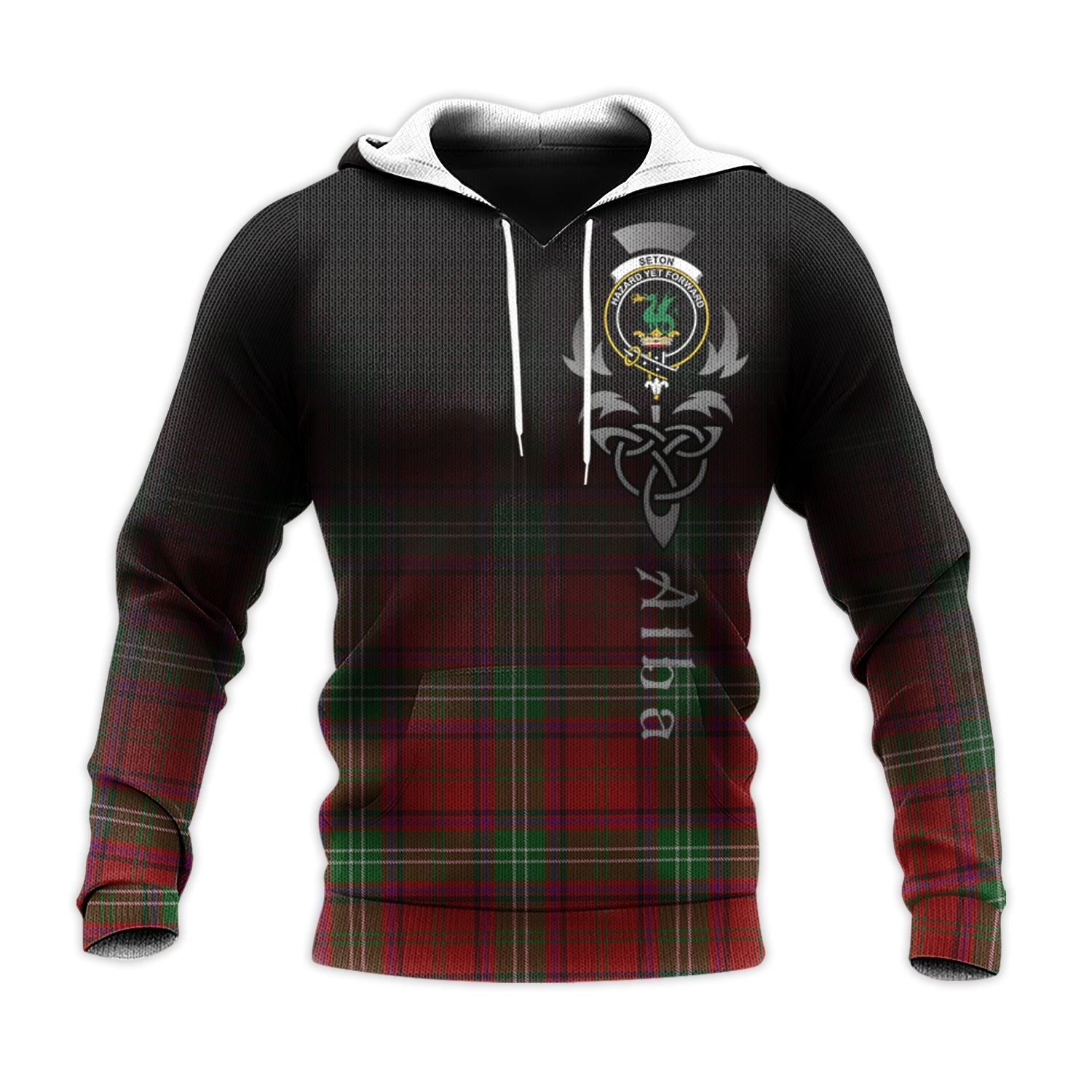 Printivon Seton Tartan Crest Alba Celtic Hoodie