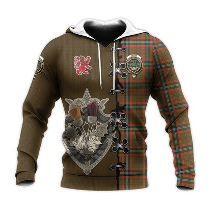 Printivon Seton Hunting Modern Tartan Hoodie Lion Rampant And Celtic Thistle Style