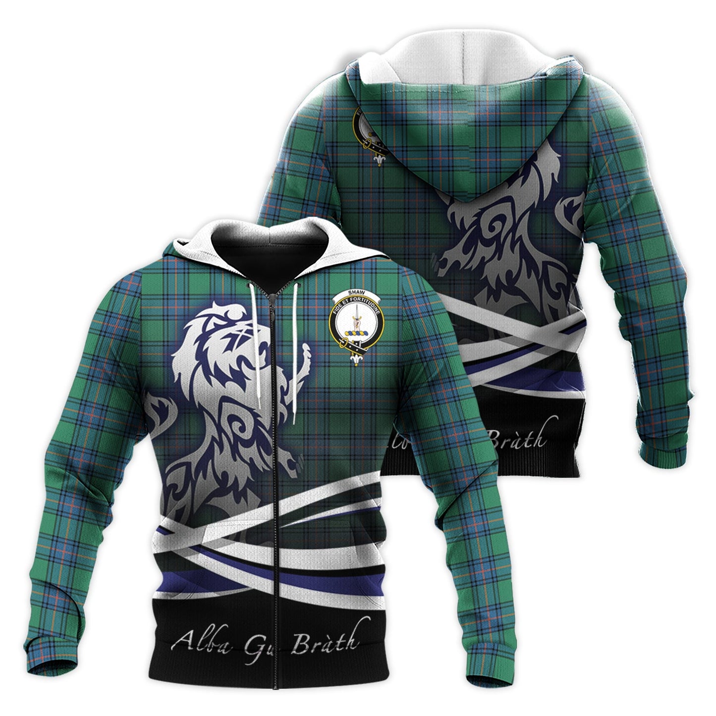 Printivon Shaw Ancient Tartan Scottish Lion Hoodie